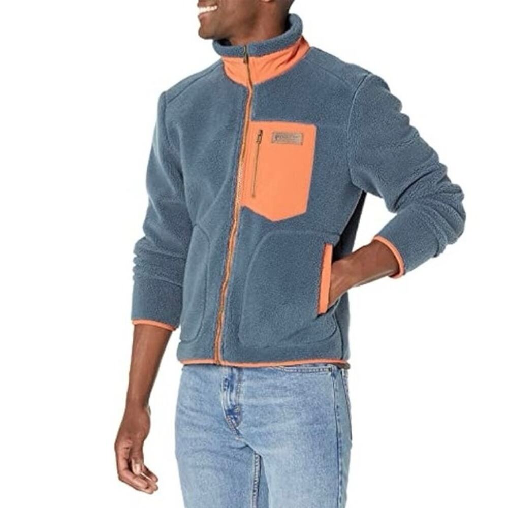 PENDLETON Winthrop‎ Berber Fleece Jacket Storm Blue Orange Men's Size L